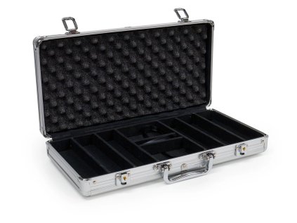 Hliníkový kufr stříbrný na 300 ks žetonů