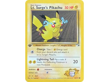 Lt. Surges Pikachu 81.132 1.ed