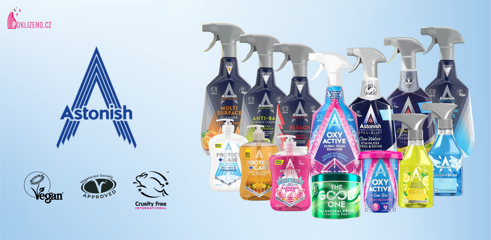 poklizeno astonish čistící prostředky