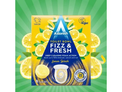 Astonish Tablety na čištění záchodové mísy Fizz & Fresh s vůní citronu 8ks