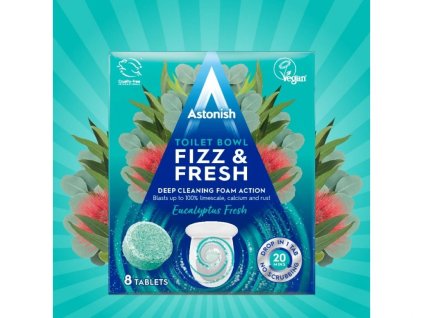 Astonish Tablety na čištění záchodové mísy Fizz & Fresh s vůní eukalyptu 8ks