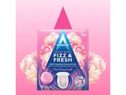 Astonish Tablety na čištění záchodové mísy Fizz & Fresh s vůní pivoňky 8ks