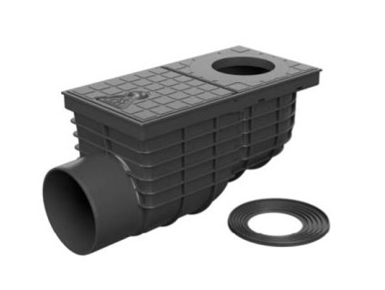 Lapač střešních vod "GAJGR" D 110mm černý 325 G boční (Standard)