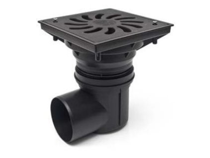 Kanalizační vpusť boční KVB 110/250 s plastovou mřížkou 245x245mm, nosnost 1,5t (330S)