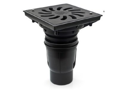 Kanalizační vpusť spodní KVS 110/250 s plastovou mřížkou 245x245mm, nosnost 1,5t (731SP)
