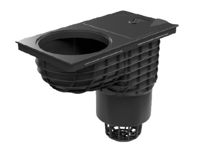 Lapač střešních splavenin "GAJGR" D 160 mm plastový s litinovým povrchem, černý 925Li (DN150)