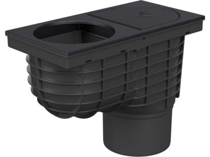Lapač střešních splavenin "GAJGR" D 100 mm plastový s litinovým povrchem, černý 325A Li (DN110)