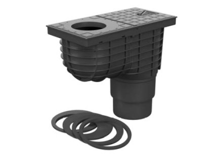 Lapač střešních vod "GAJGR" D 110/125 mm černý 325 C (redukční kroužky 75/80, 90, 100, 110, 125)