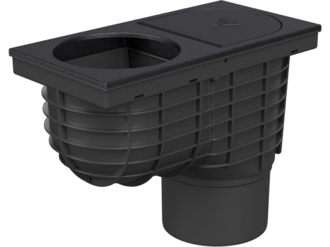 Lapač střešních splavenin "GAJGR" D 100 mm plastový s litinovým povrchem, černý 325A Li (DN110)