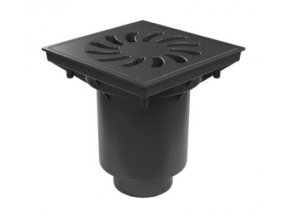 Kanalizační vpusť spodní KVS 160/110-250 s plastovou mřížkou 245x245mm, nosnost 1,5t (328P)