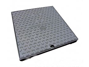 Čtvercový litinový poklop HY 90 B125, 90x90cm, světlost 80x80cm, nosnost 12,5t