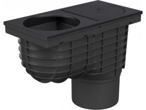 Lapač střešních splavenin "GAJGR" D 100 mm plastový s litinovým povrchem, černý 325A Li (DN110)