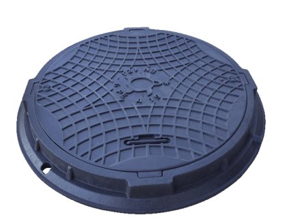 Plastový poklop kruhový s rámom, priemer 60cm, zaťaženie A15 kN (1,5t)