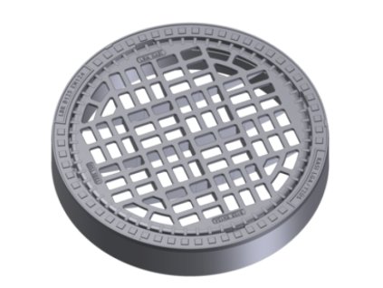 Kruhová liatinová mreža KBB0M B125, rám Begu, nosnosť 12,5t, priemer 600mm