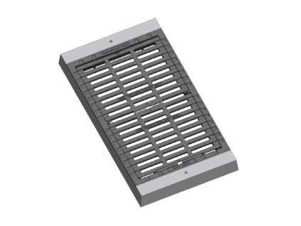 Mreža liatinová C250 pre Horský vpust 600x1200 rovná, rám BEGU v = 120mm