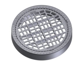 Kruhová liatinová mreža KBB0M B125, rám Begu, nosnosť 12,5t, priemer 600mm