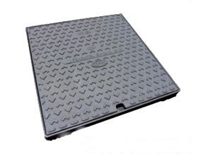 Štvorcový liatinový poklop HY 90 B125, 90x90cm, svetlosť 80x80cm, nosnosť 12,5t