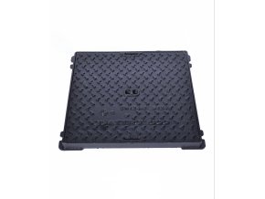 Štvorcový liatinový poklop QUATTRO 400, 400x400mm, zaťaženie B125, nosnosť 12,5t