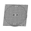 Liatinový poklop B125 350x350mm, na plast. šachtu DN400/315, nosnosť 12,5t, bez rúrky/teleskopu
