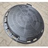Plastový poklop 600/800 A15 kN (1,5t), kruhový s rámom, priemer 60cm, uzamykateľný
