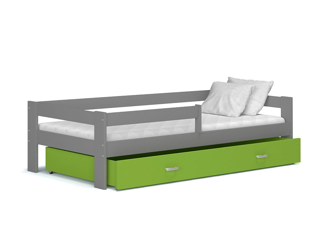 Dětská postel Sára šedá/zelená