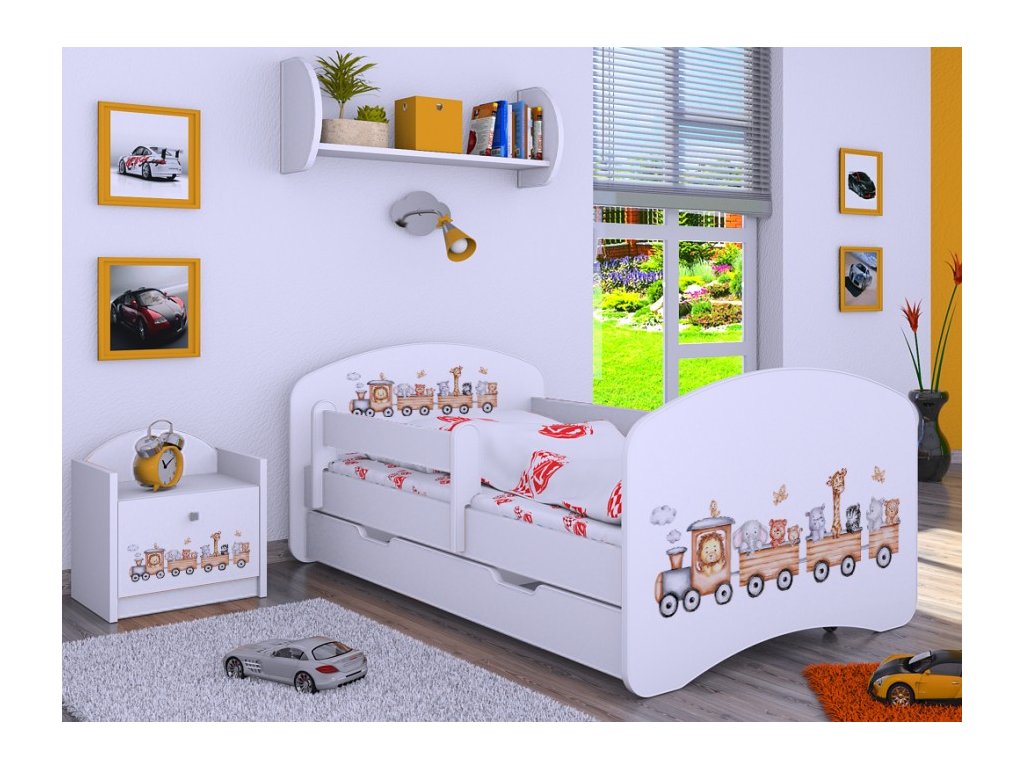 Dětská postel Happy - zvířátka ve vláčku