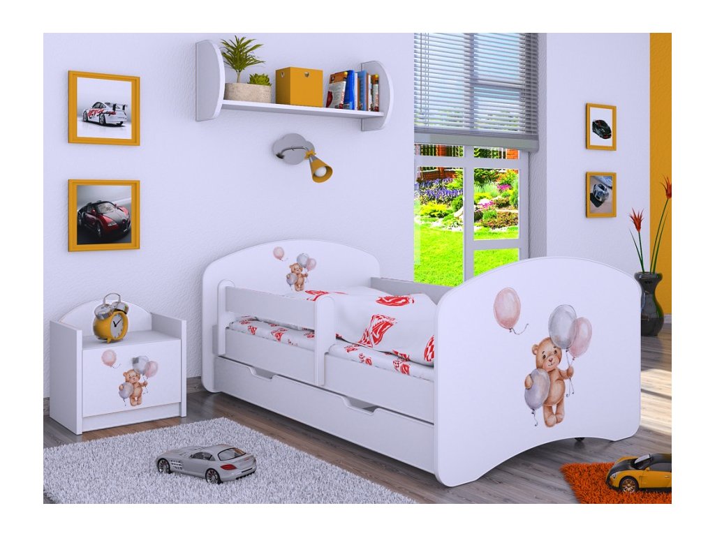 Dětská postel Happy - medvídek a balónky