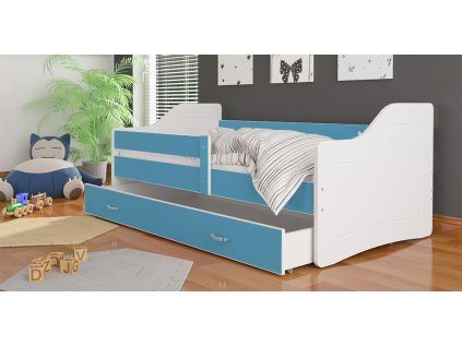 Dětská postel Jirka - bílo/modrá