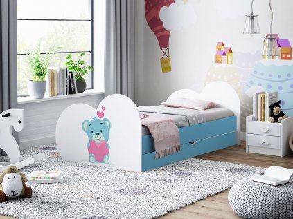 Dětská postel Love - medvídek se srdíčky