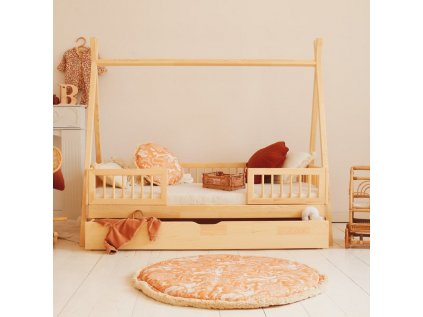 Dětská postel Tipi Duo Plus se zábranou a šuplíkem