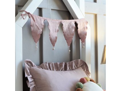Girlanda na postel - pudrově růžová