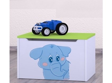 Box na hračky Happy - modrý slon