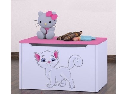 Box na hračky Happy - bílá kočička