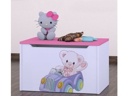 Box na hračky Happy - medvídek v autě