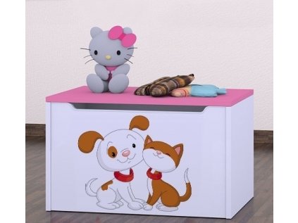 Box na hračky Happy - pejsek s kočičkou