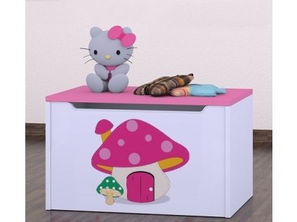 Box na hračky Happy - růžový hříbeček