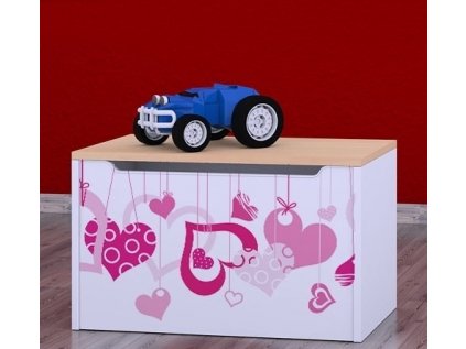 Box na hračky Happy - padající srdce
