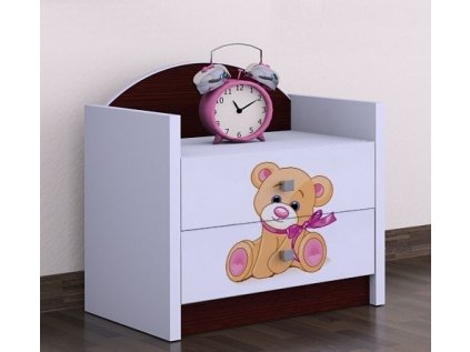 Noční stolek Happy - medvídek s mašlí