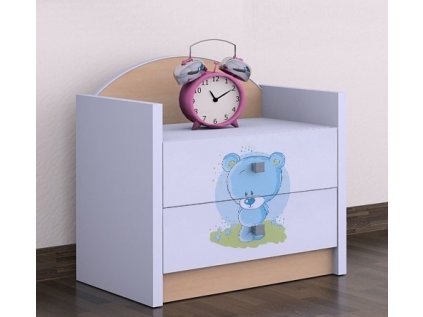 Noční stolek Happy - modrý medvídek
