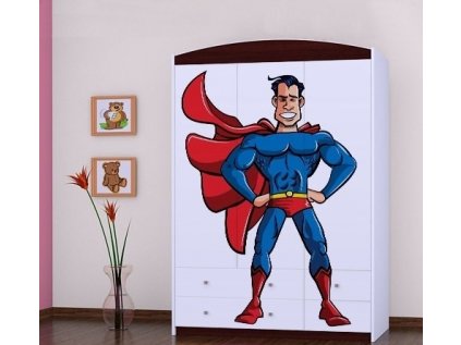 Třídveřová šatní skříň SZ09 Happy - superman