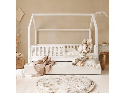 Domečková postel Bianco 190x90 cm s přistýlkou - bílá
