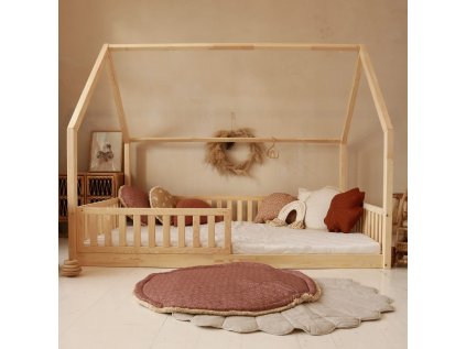 Domečková postel Bianco 200x140 cm - přírodní