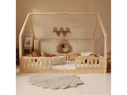 Domečková postel Bianco duo 200x140 cm - přírodní