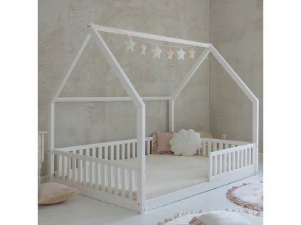 Domečková postel Bianco 200x140 cm - bílá