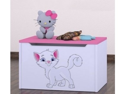 box na hračky kočka