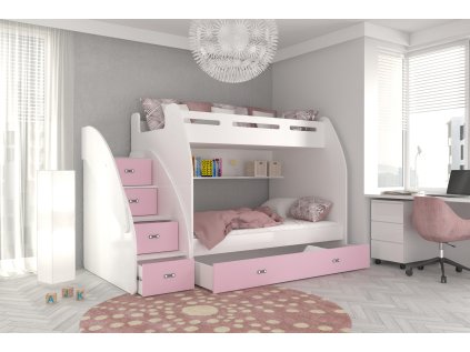 Patrová postel Zuza - růžová