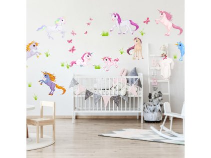 nalepky nalepky na zed samolepky do pokoje unicorns 3617f 0 full