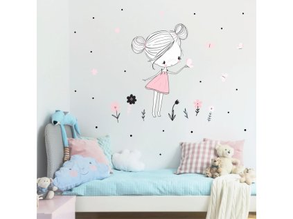 nalepky samolepky na zed inspio vila v pudrovych barvach s motyly a kvetinami 9131f 1 full