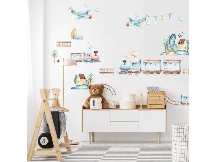 nalepky nalepky na zed samolepici tapety na zed vlak 3681bf 1 full