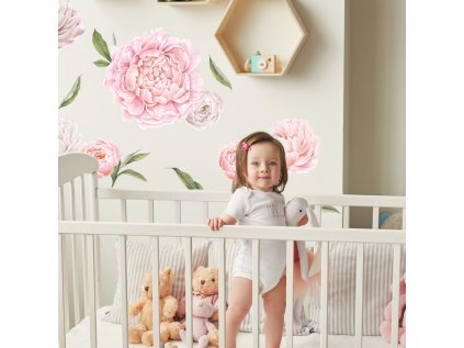nalepky nalepky na zed samolepici tapety kvetin pivonky svetle 3695bf 1 full